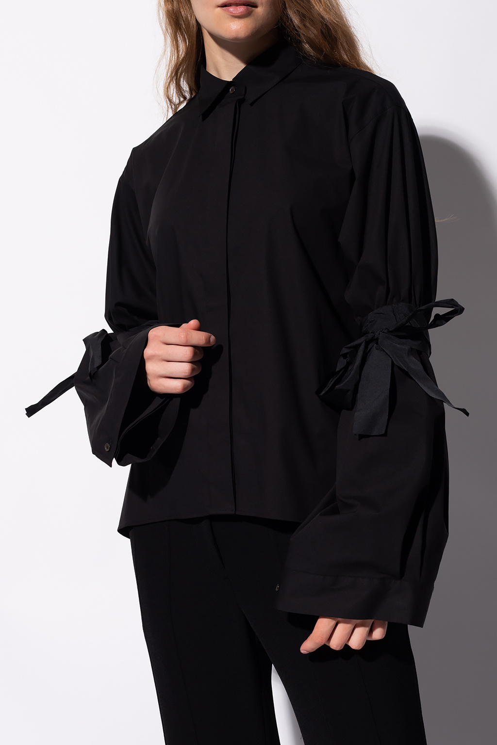 RED VALENTINO ブラックトップス バルーンスリーブ Red Valentino Shirt with wide sleeves | Women's Clothing